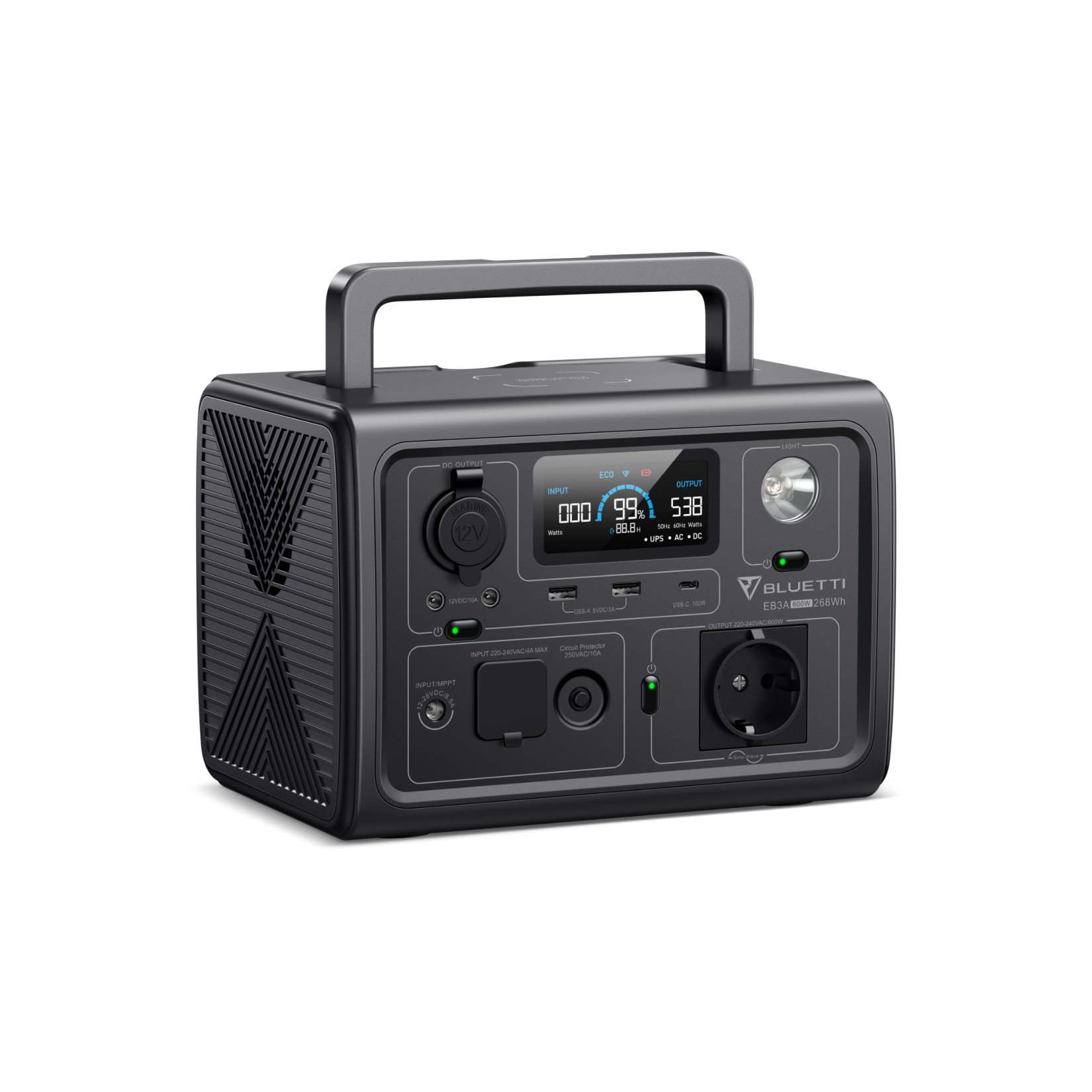 Portable 600W Power Station with 268Wh Battery