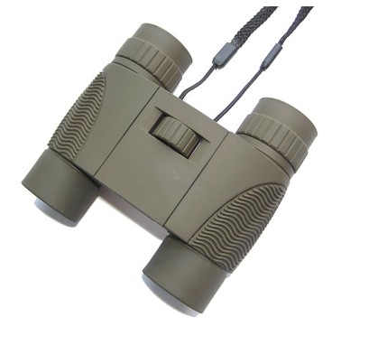 Compact Olive Green Binoculars with Neck Strap