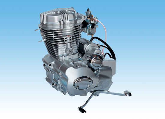Air-Cooled Four-Stroke Motorcycle Engine with Carburetor