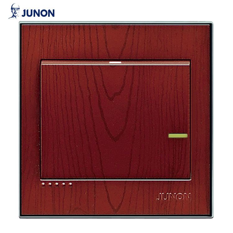 Single Gang One-Way Light Switch with Cherry Wood Finish