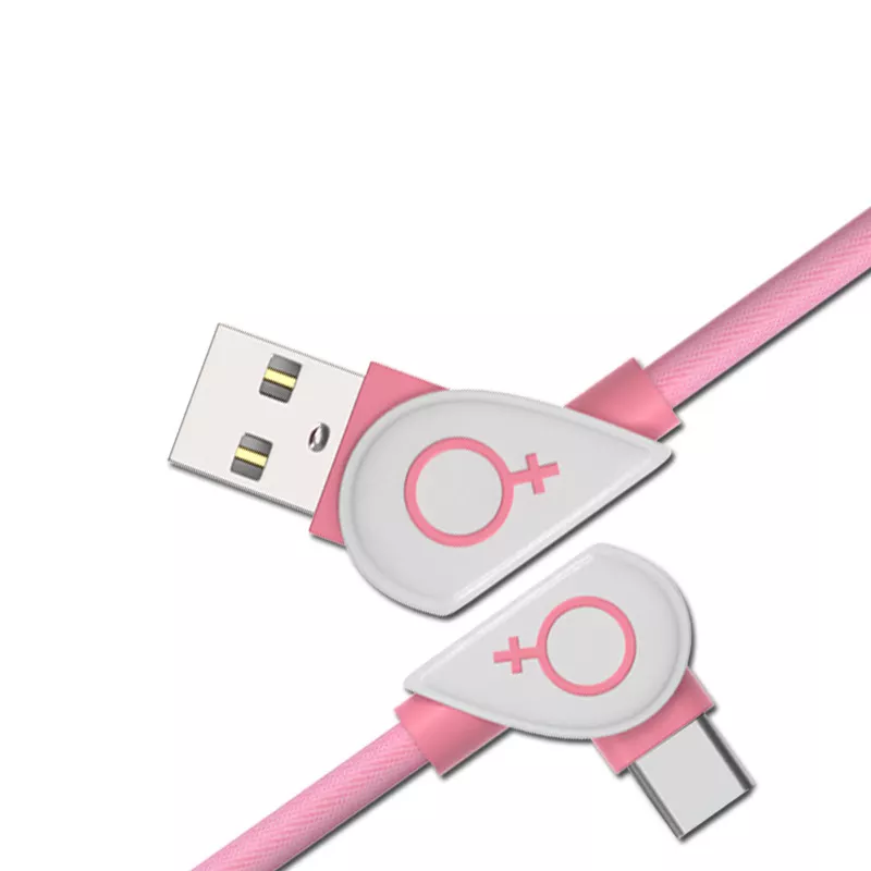1 m Creative double elbow data cable 1m couple charging cable is suitable for Android mobi - Image 2