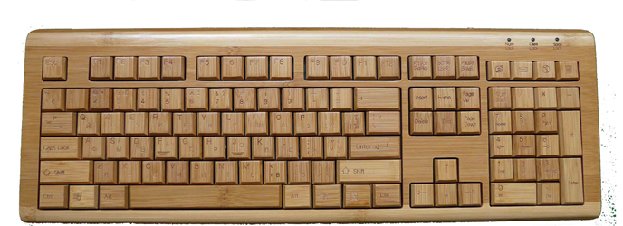 100% natural bamboo wireless keyboard with 108 keys (Russia) - Image 4