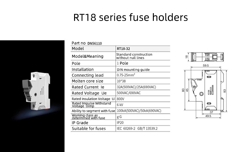 1 Pole RT18-32 Fuse Holder