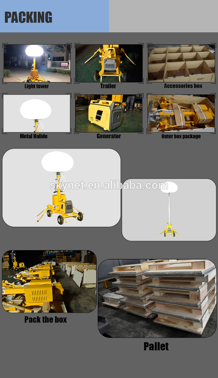 Packaging and shipping preparation for light tower