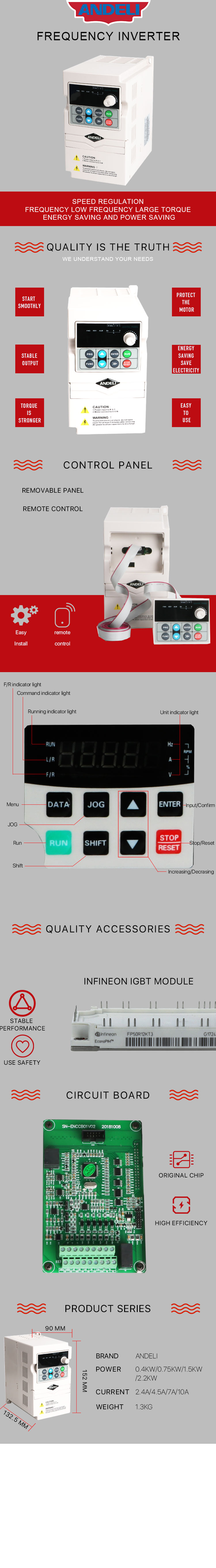 Technical features and internal component highlights of the 100G frequency inverter
