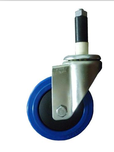 100mm Industrial Caster Blue Rubble Eastic Industrial Caster - Image 3