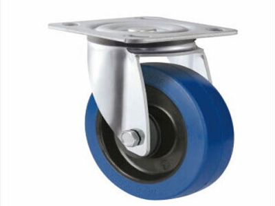 100mm Industrial Caster Blue Rubble Eastic Industrial Caster - Image 2