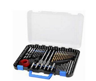 100-Piece Drill and Bit Set for Wood, Metal, and Plastic