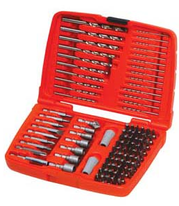 100-Piece Drill and Bit Set for Wood, Metal, and Plastic