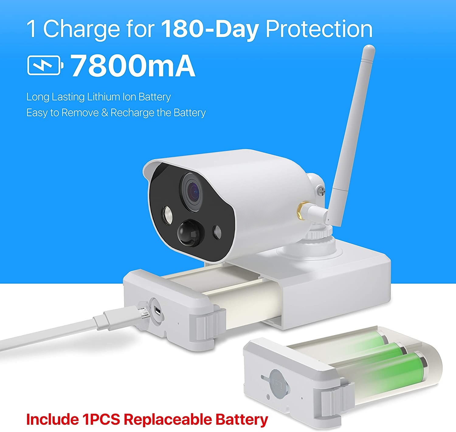 1080P 2-way audio sd card and cloud storage 100% wire-free battery powered security camera - Image 2