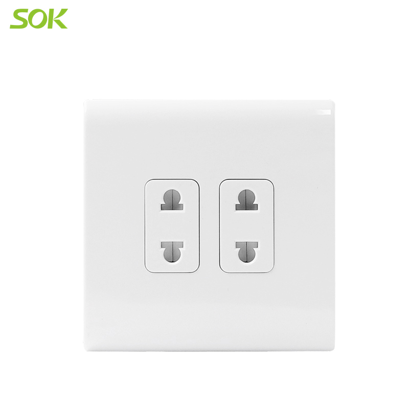 10A 250V 2 Gang 2 Pin Socket Outlets – White - Image 2