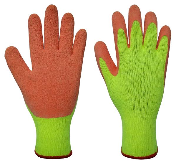 10-Gauge Polycotton Liner Gloves with Latex Palm and Crinkle Finish