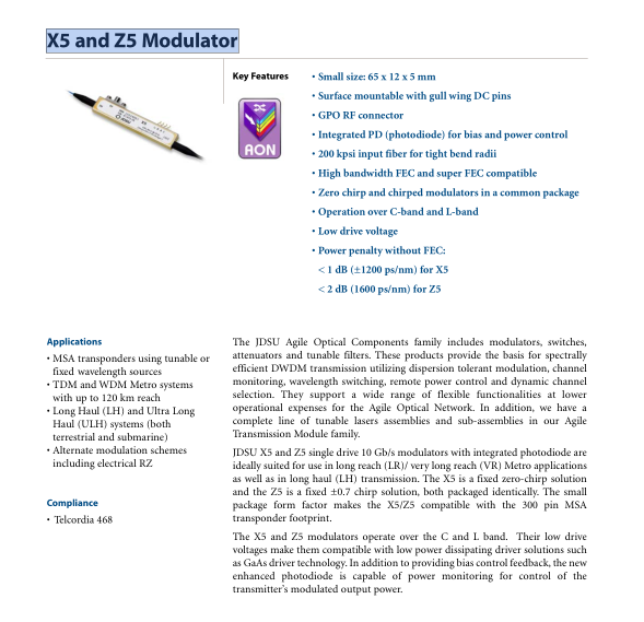10 Gb/s Single Drive Modulator