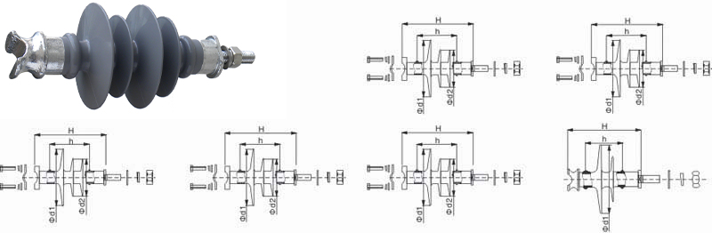 Technical diagram of 10kV pin type composite insulator