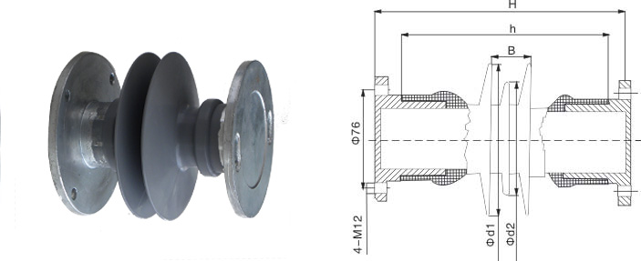Technical diagram of 10kV Post Composite Insulator