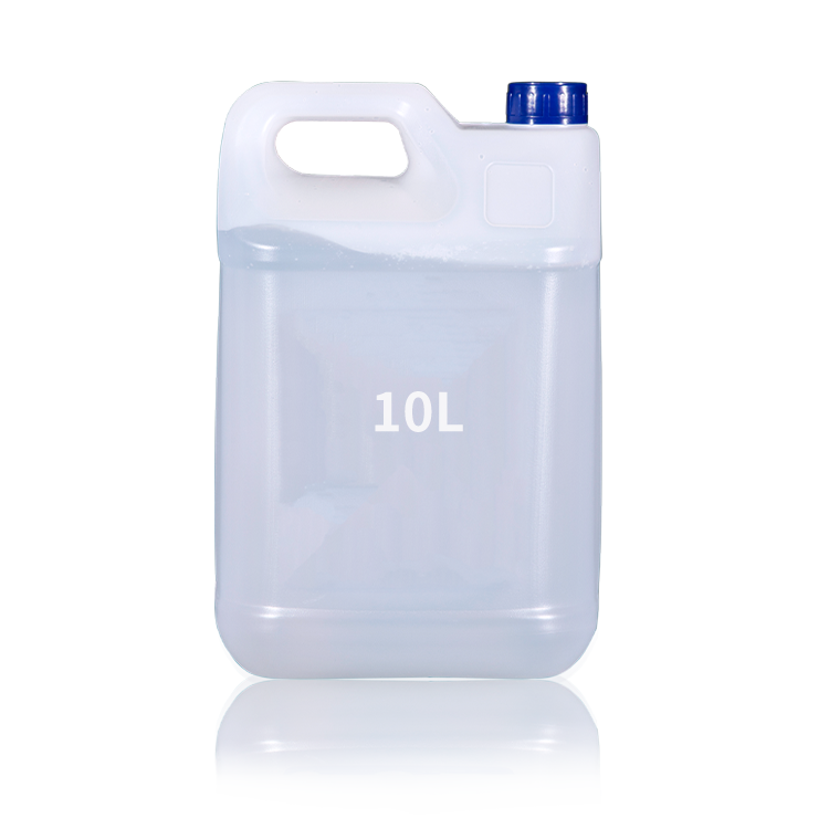10 Liter translucent plastic storage bucket with blue screw cap and integrated handle