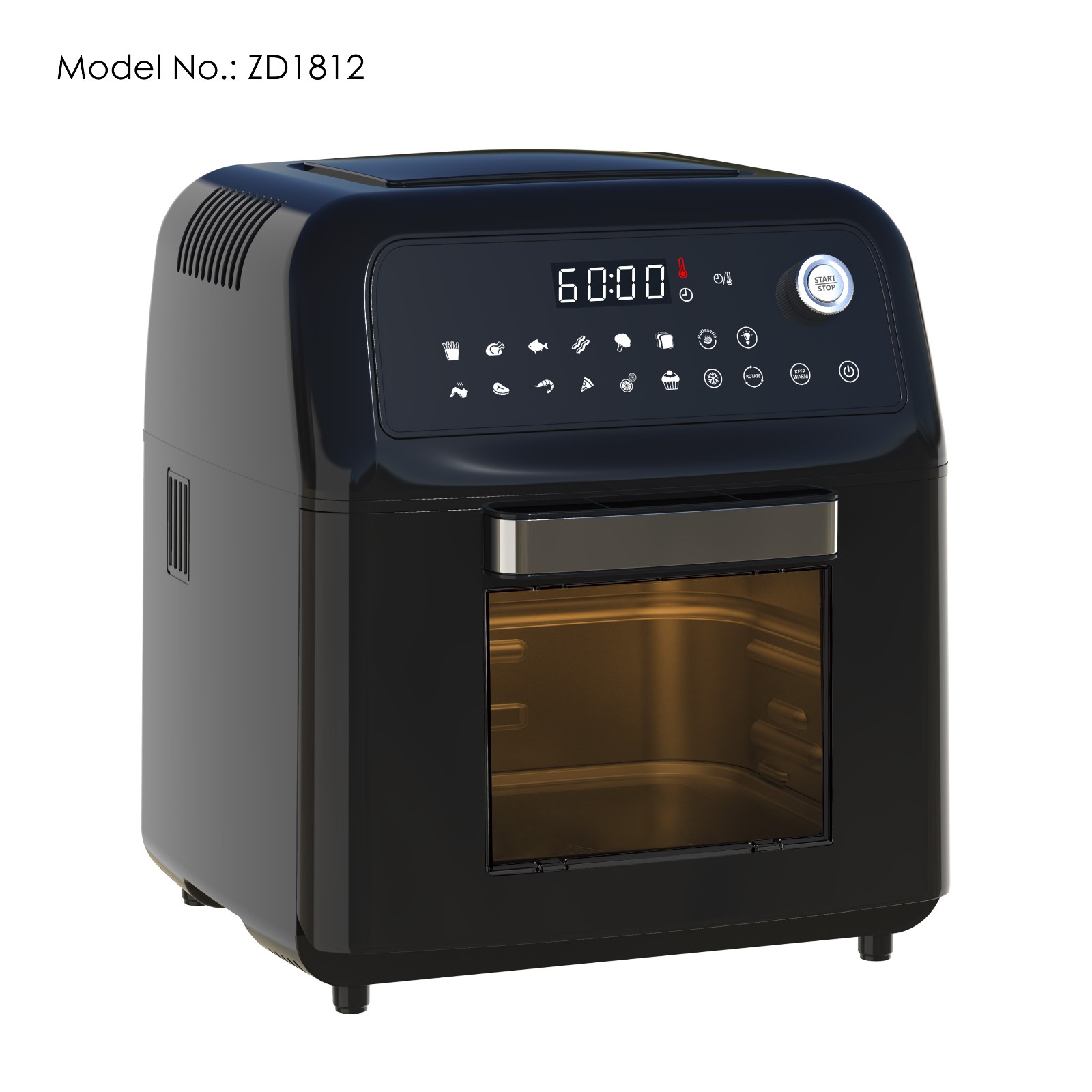10L Large Capacity Air Fryer Oven with Digital Touch Screen Controls - Image 3