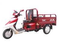 Red Motorized Cargo Tricycle with Flatbed