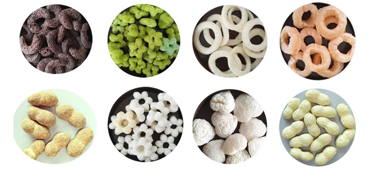 Complete puffed snack food production line layout