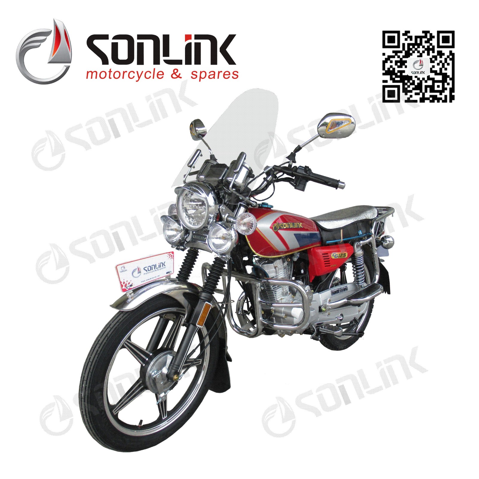 CG Series Motorcycle with Alloy Wheels and Windshield