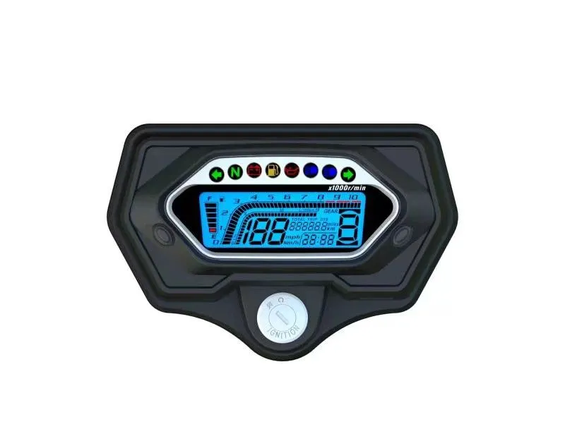 Digital instrument cluster showing speedometer and gear indicator