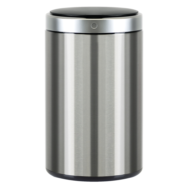 Silver stainless steel automatic bin