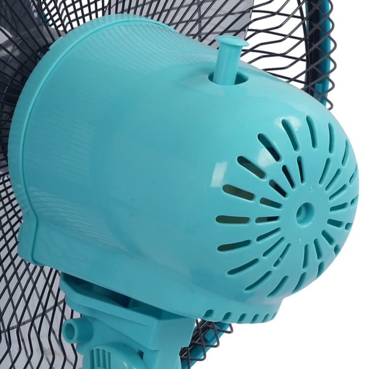 Side view of oscillating desk fan