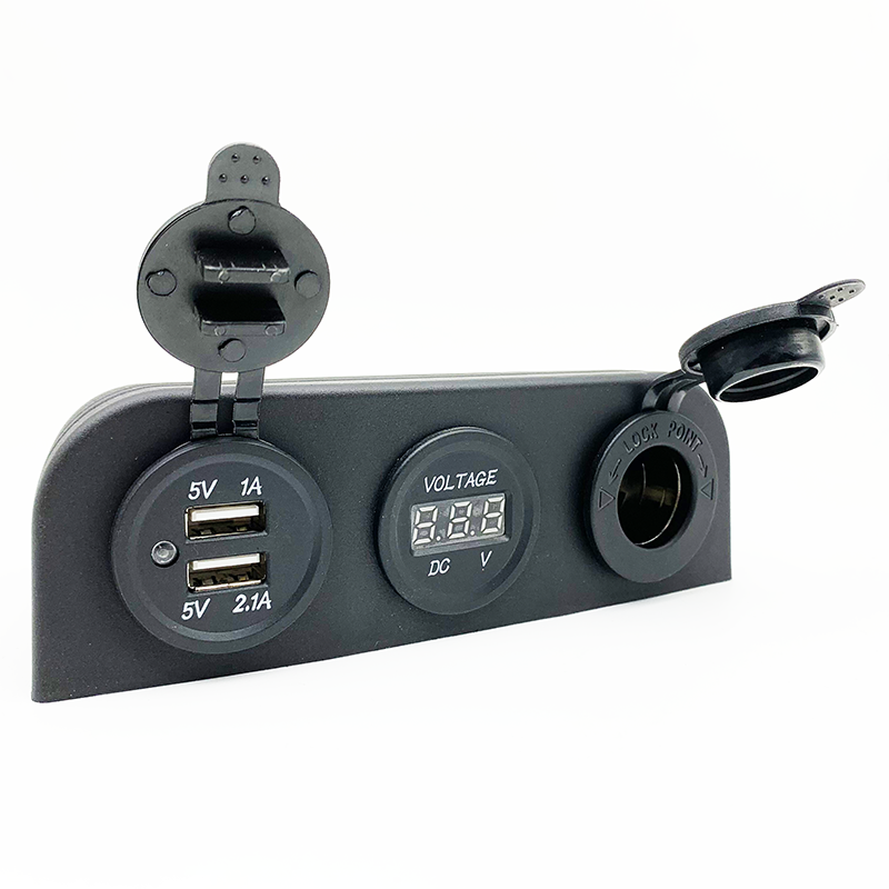 Digital voltage display and dual USB charging interface