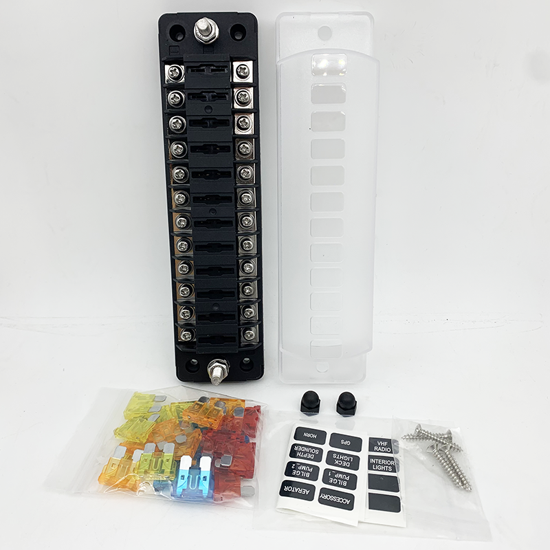Fuse block with LED indicators for troubleshooting