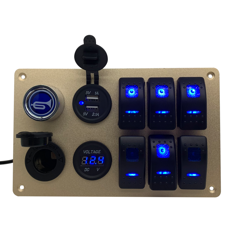 12V 6 Gang Marine Boat Rocker Switch Panel Waterproof RV Led Switch Panel for Boat Marine - Image 3