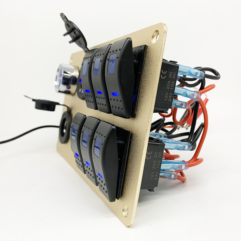 Rear view showing pre-wired connections and CE certification markings
