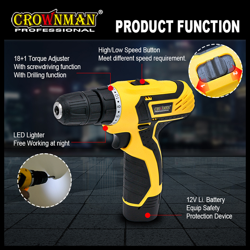 12V Rechargeable Cordless Drill Driver