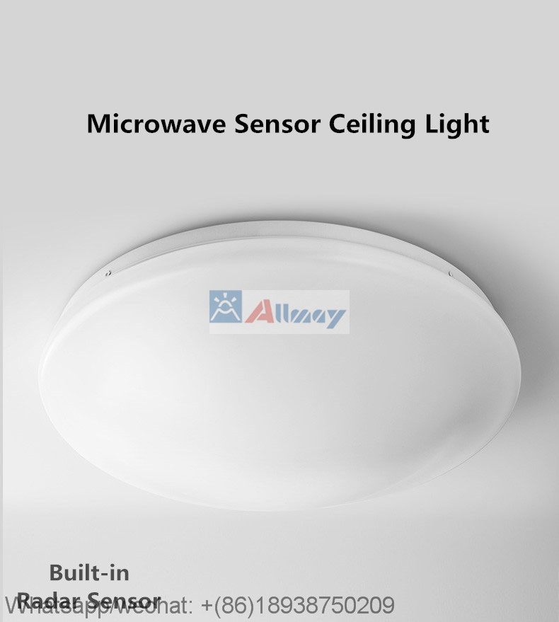 12W Day White Round Microwave Motion Sensor LED Surface Mount Ceiling Light with motion sensor for Hallway Corridor Stairs - Image 2