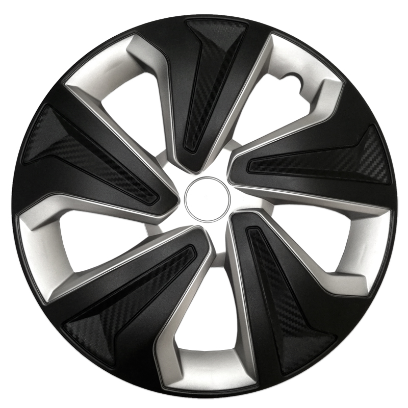 13"14"15" Plastic Silver and Black universal Car Wheel Center cover Rims auto Hubcaps - Image 3