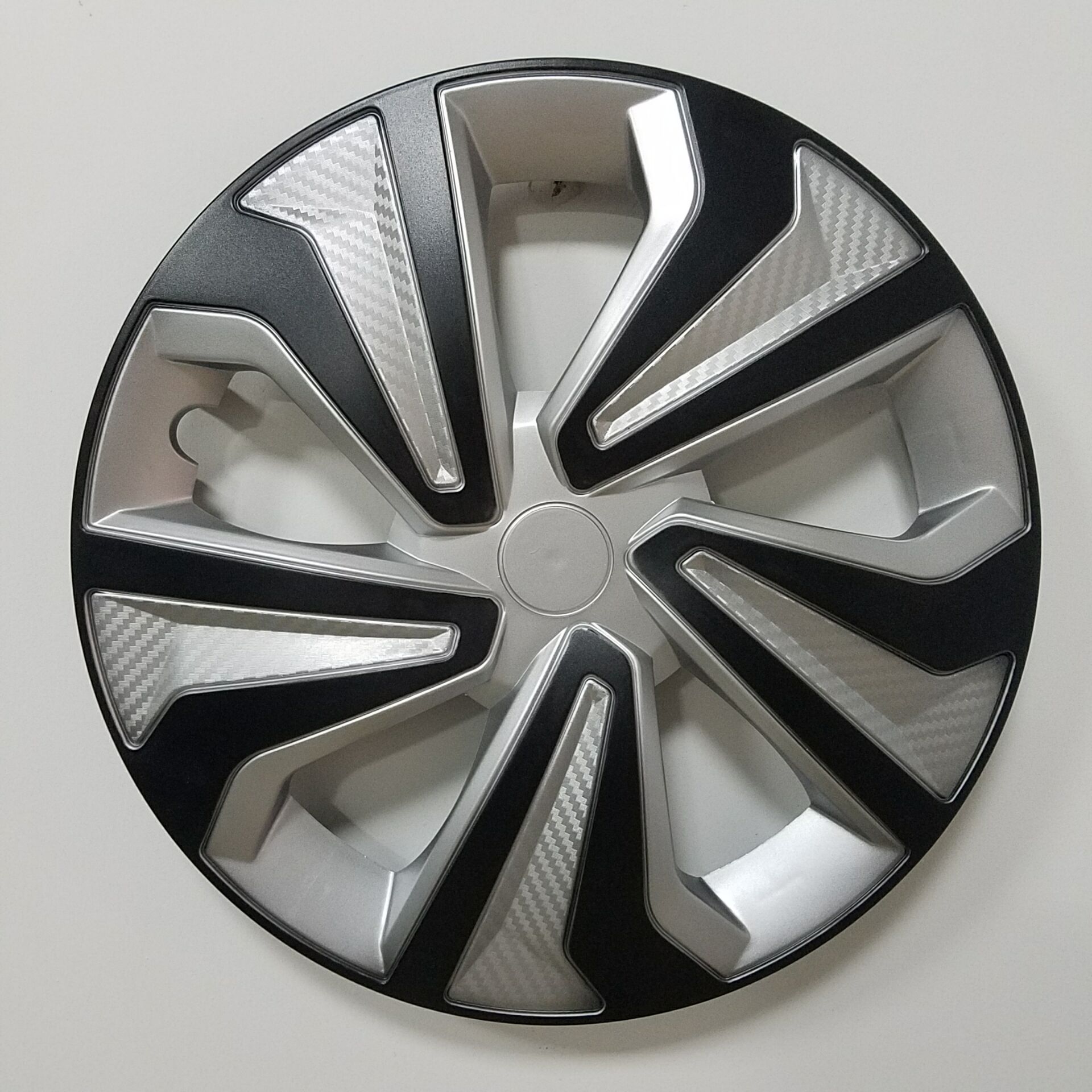 13"14"15" Plastic Silver and Black universal Car Wheel Center cover Rims auto Hubcaps - Image 2