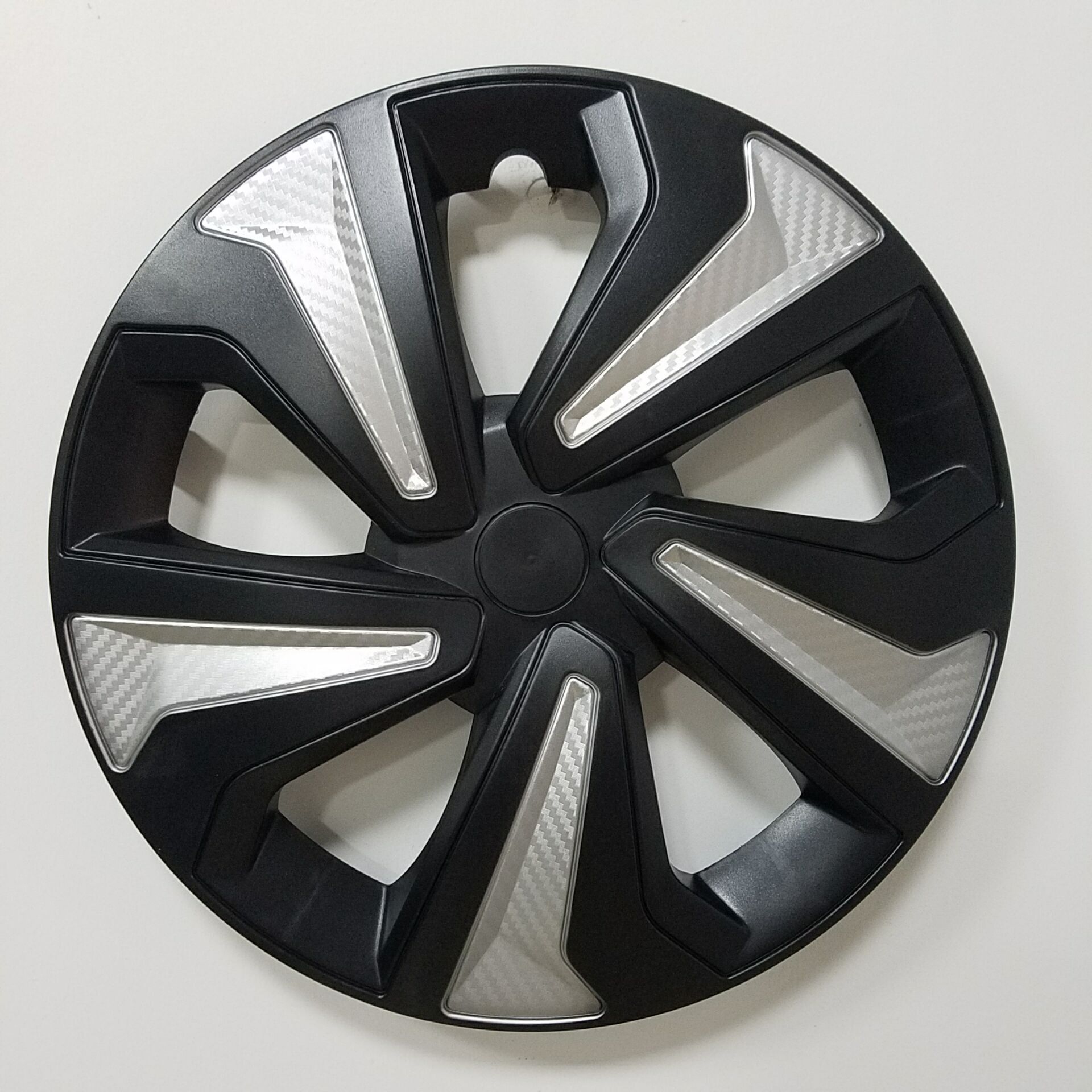 Universal Silver and Black Car Wheel Center Cover