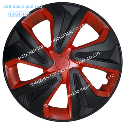 Black and red variant of the universal hubcap
