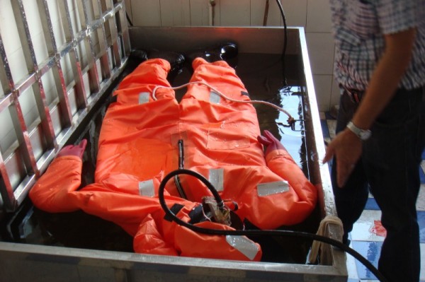 Marine Immersion Suit with Buoyancy Pillow