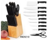 15-Piece Stainless Steel Kitchen Knife Set with Wooden Block