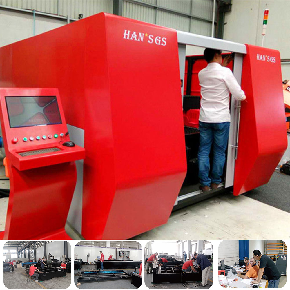 Front view of the CNC fiber laser cutting machine