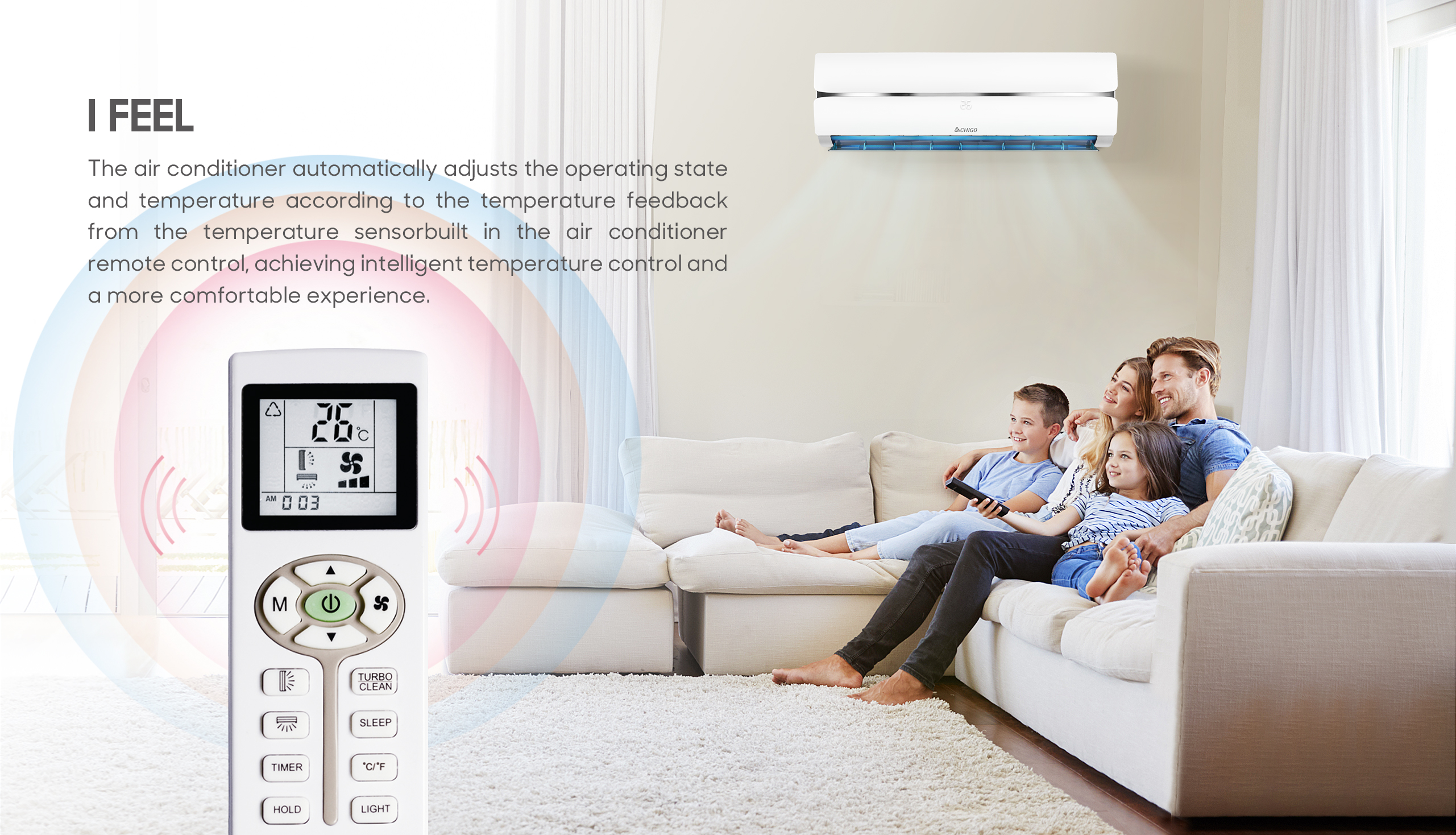 Remote control with I FEEL sensor