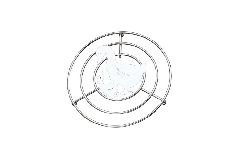 Decorative Metal Trivet with Goose Design