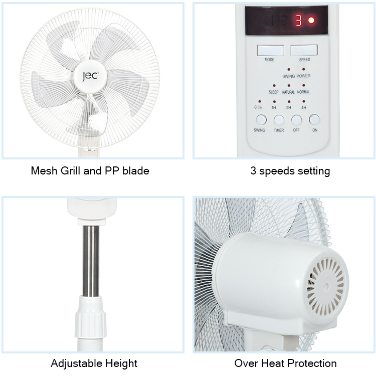 16 inch electric fan round base stand fan new pedestal fan with remote - Image 2