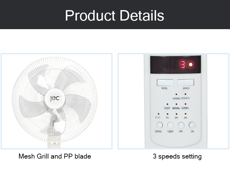 Digital control panel for 16-inch pedestal fan