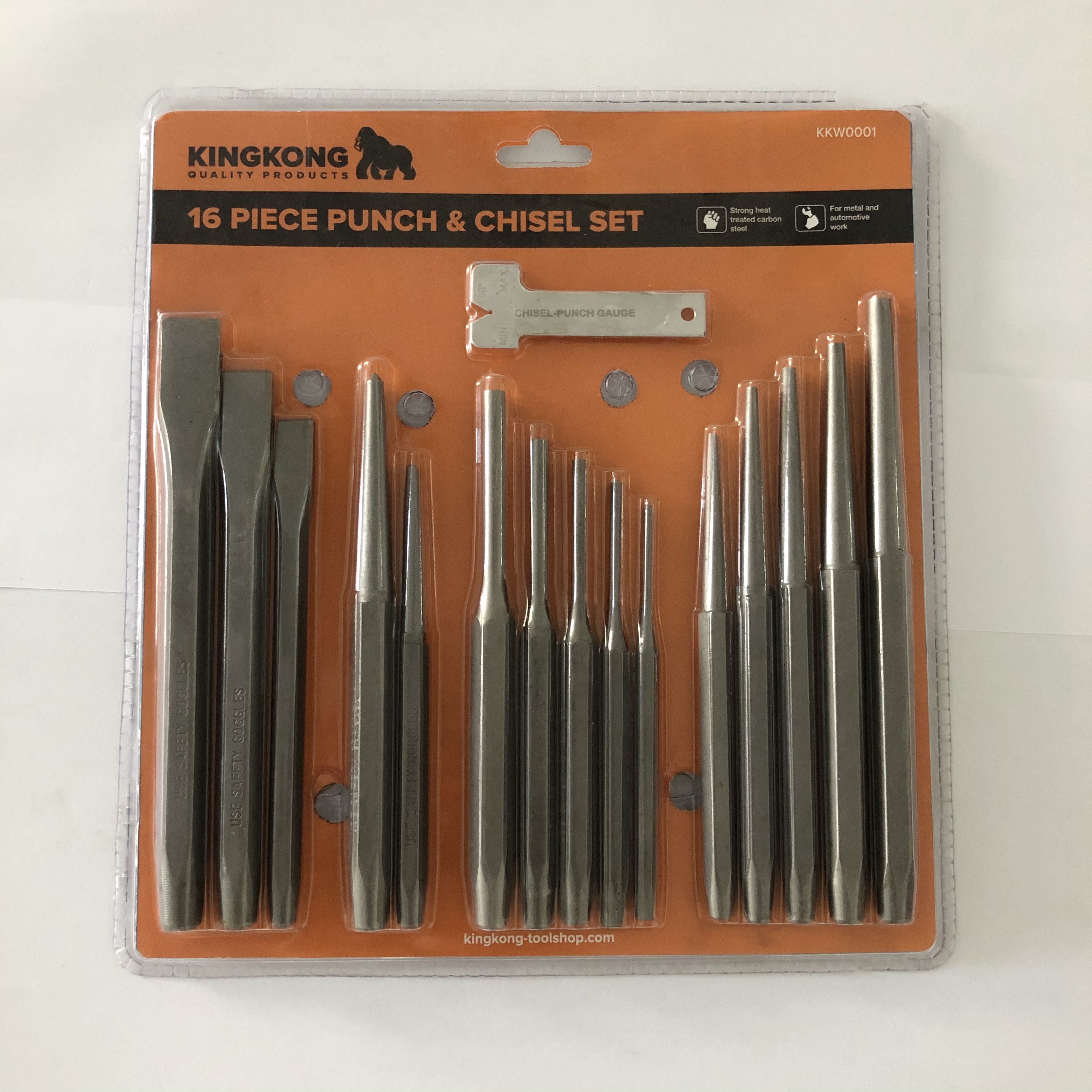 Punch and Chisel Set - 16-Piece Heat-Treated Carbon Steel