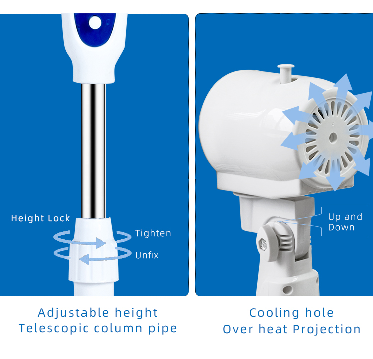 Height lock and telescopic column details