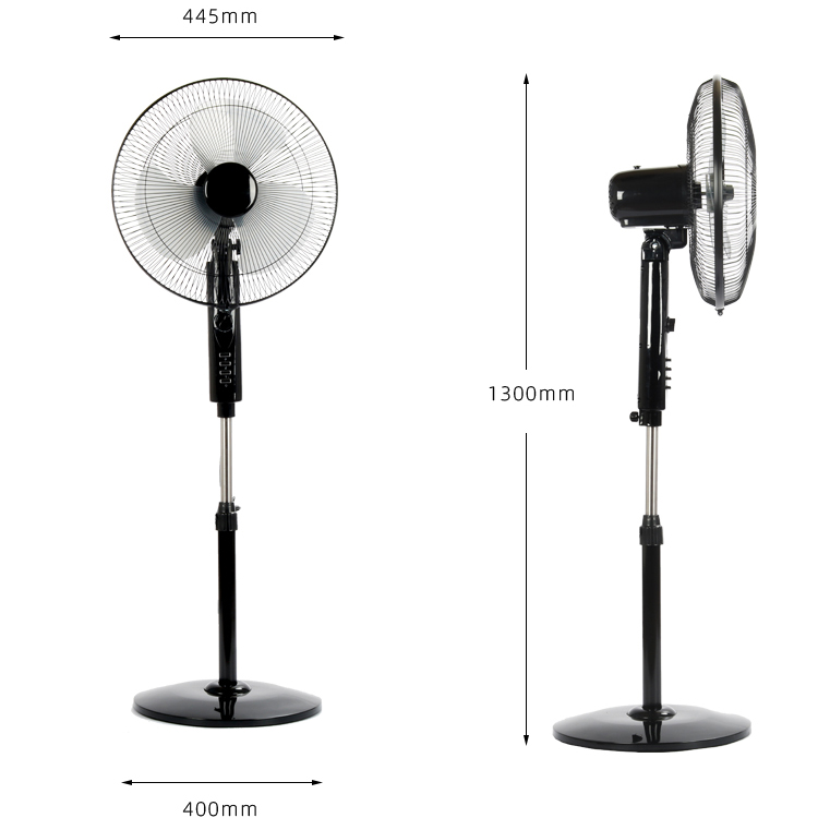 Stand fan dimensions diagram