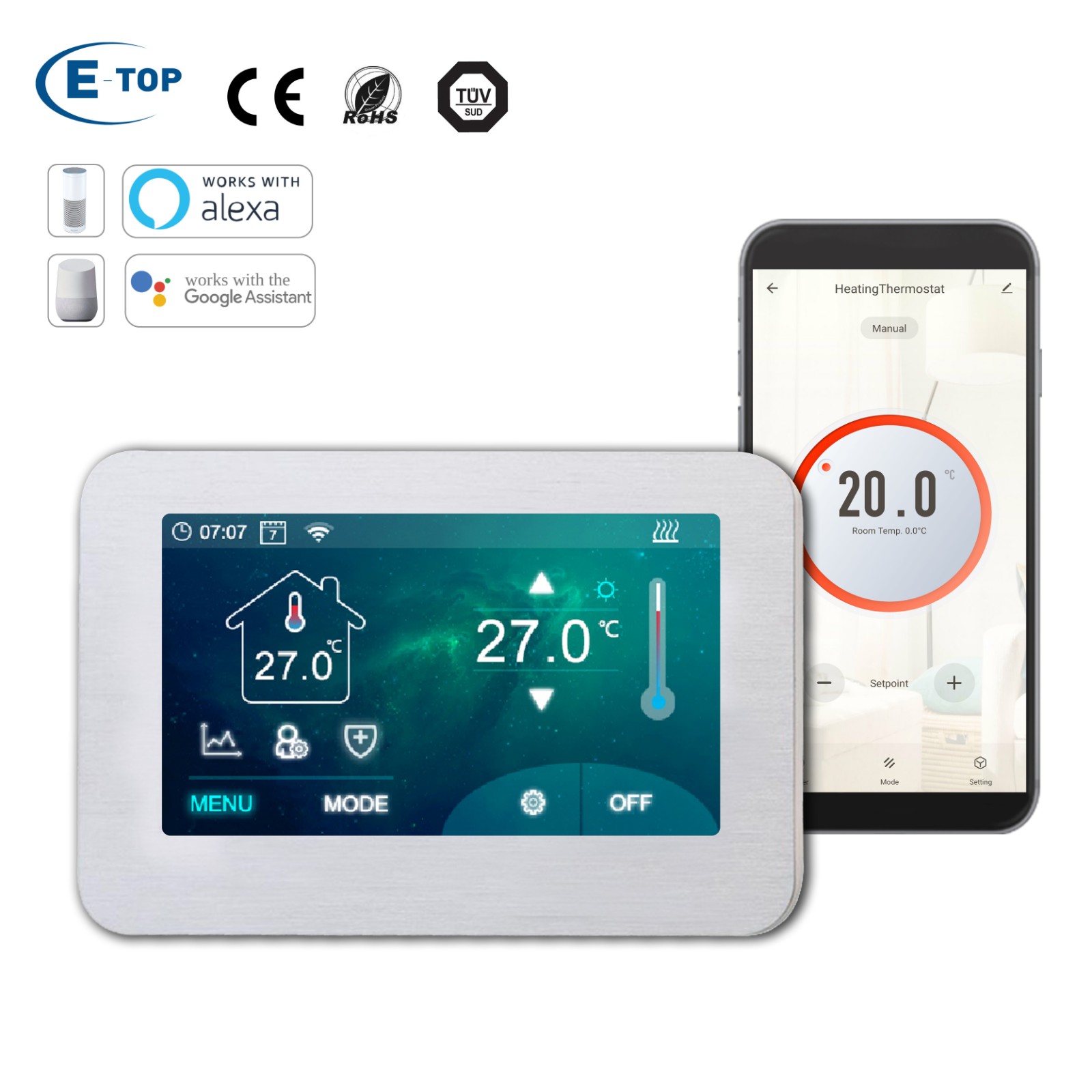 16A Electric Floor Heating Thermostat with WIFI Control - Image 3