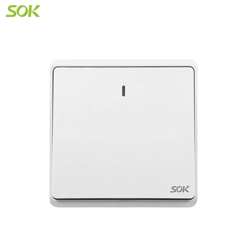 16AX 250V 1 Gang 1 Way Light Switch with Neon – White - Image 2