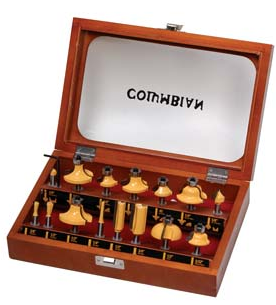16-Piece Router Bit Set with Wooden Case